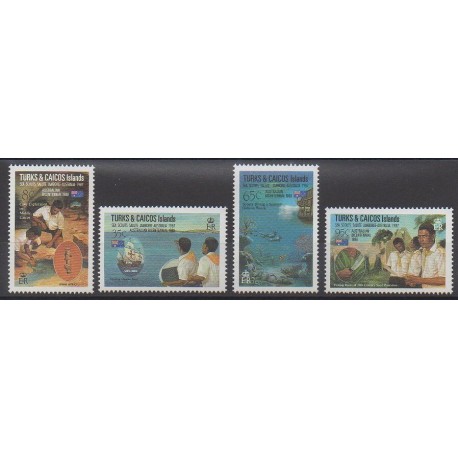 Turks et Caiques (Iles) - 1988 - No 781/784 - Scoutisme