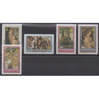 Timbres - Turks et Caiques (Iles) - 2002 - No 1560/1564 - Noël - Peinture