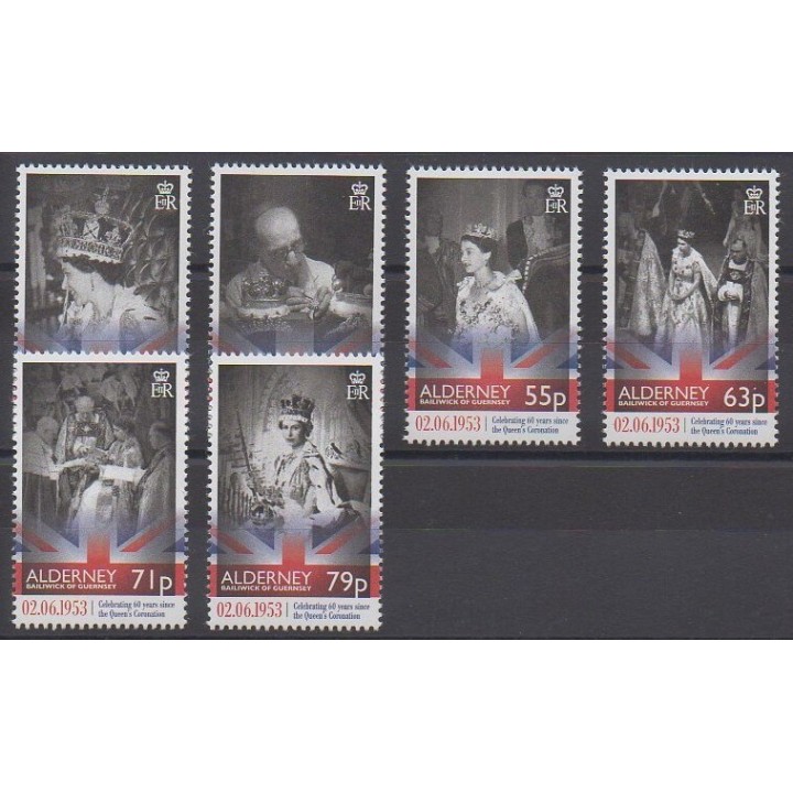 Timbres - Aurigny (Alderney) - 2013 - No 472/477 - Royauté - Principauté