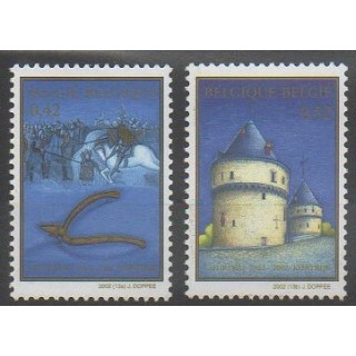 Stamps - Belgium - 2002 - Nb 3082/3083 - Various Historics Themes