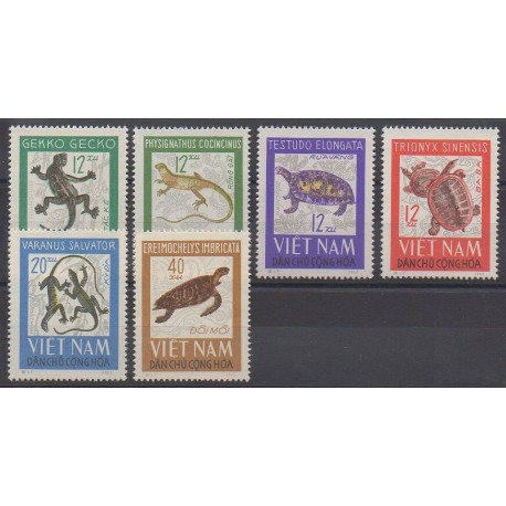 North Vietnam - 1966 - Nb 488/493 - Reptils