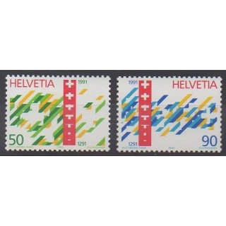 Timbres - Suisse - 1990 - No 1353/1354