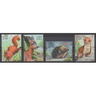 Timbres - France - Poste - 2001 - No 3381/3384 - Mammifères