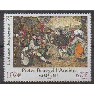 Timbres - France - Poste - 2001 - No 3369 - Peinture