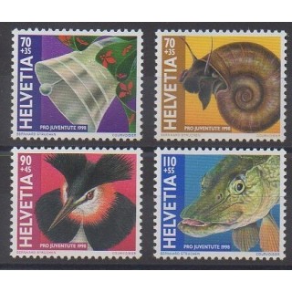Stamps - Swiss - 1998 - Nb 1593/1596