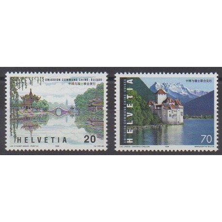 Swiss - 1998 - Nb 1597/1598 - Castles