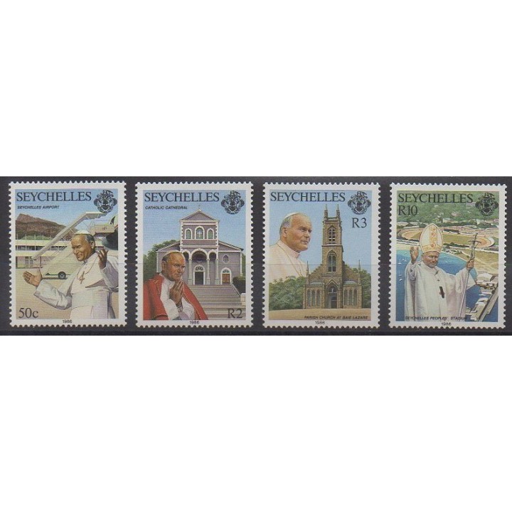 Timbres - Seychelles - 1986 - No 614/617 - Papauté