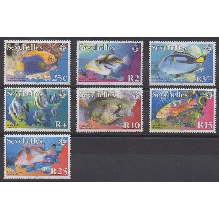 Timbres - Seychelles - 2005 - No 880/886 - Animaux marins