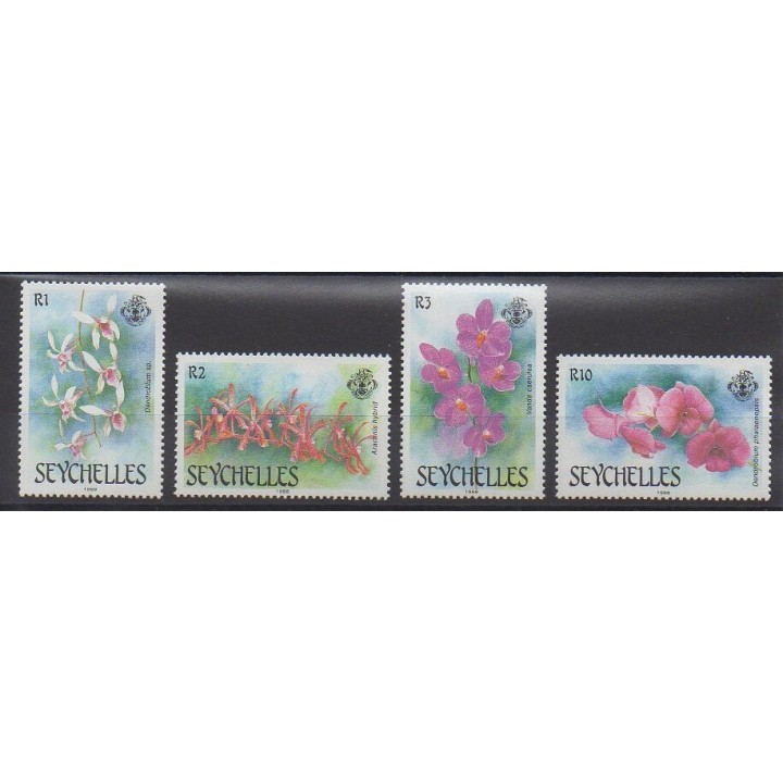 Timbres - Seychelles - 1988 - No 673/676 - Orchidées