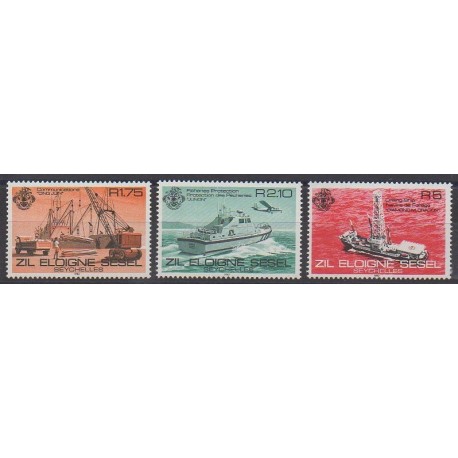 Seychelles Zil Eloigne Sesel - 1982 - Nb 50/52 - Boats