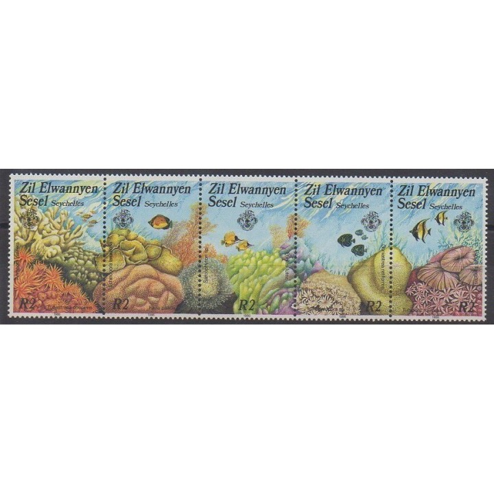 Stamps - Seychelles Zil Eloigne Sesel - 1986 - Nb 134/138 - Sea animals