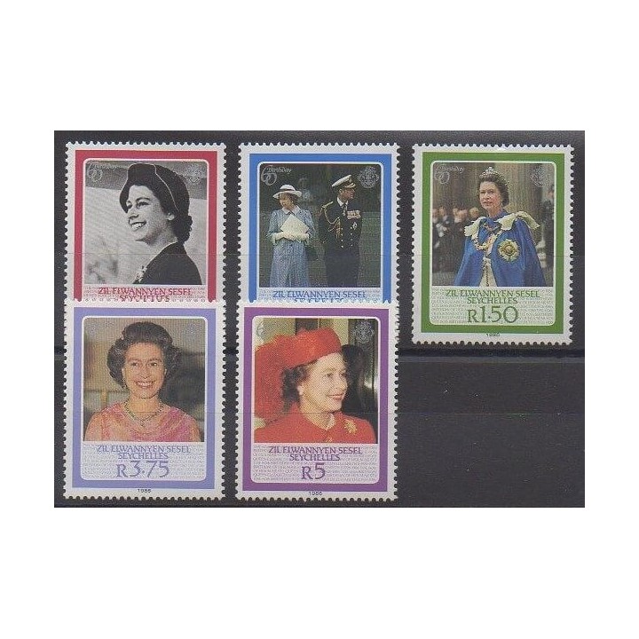 Stamps - Seychelles Zil Eloigne Sesel - 1986 - Nb 127/131 - Royalty