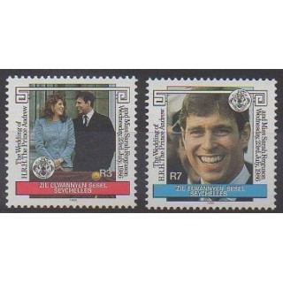 Timbres - Seychelles Zil Eloigne Sesel - 1986 - No 132/133 - Royauté - Principauté