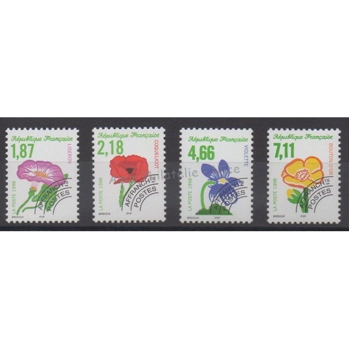 Timbres - Thème fleurs  - France - Préoblitérés - 1998 - No P240/P243