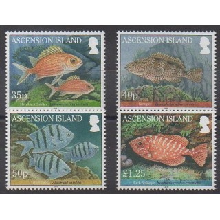 Timbres - Ascension - 2010 - No 1000/1003 - Animaux marins