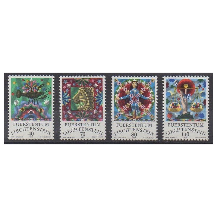 Timbres - Liechtenstein - 1977 - No 608/611 - Horoscope