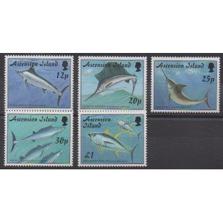 Stamps - Ascension Island - 1997 - Nb 701/705 - Sea animals