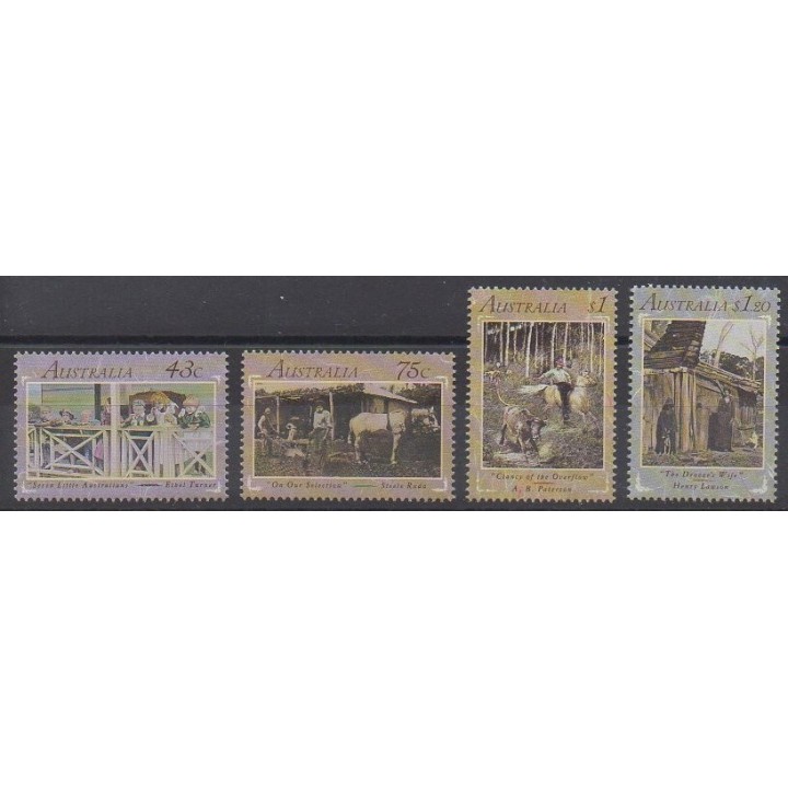Timbres - Australie - 1991 - No 1224/1227 - Littérature