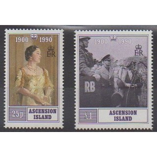Timbres - Ascension - 1990 - No 511/512 - Royauté - Principauté