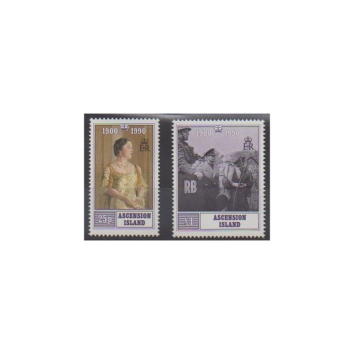 Timbres - Ascension - 1990 - No 511/512 - Royauté - Principauté