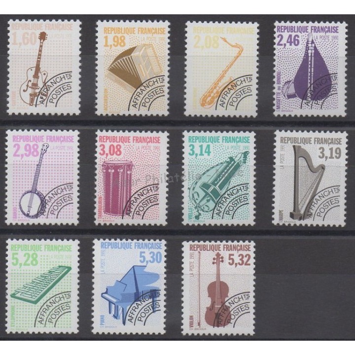Timbres - Thème musique - France - Préoblitérés - 1992 - No P213a et P214/P223
