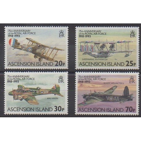 Ascension Island - 1993 - Nb 579/582 - Planes - Military history