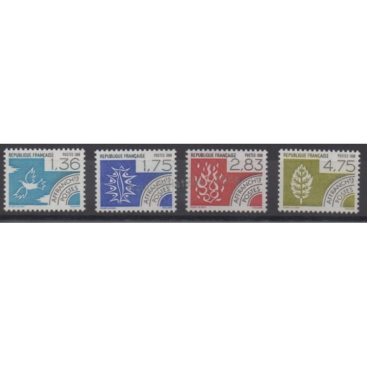 Timbres  - France - Préoblitérés - 1988 - No P198/P201