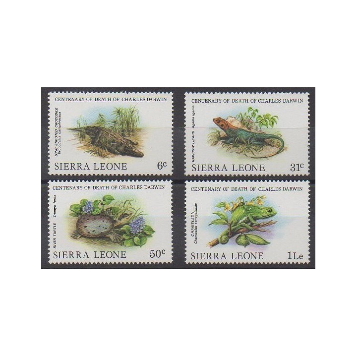 Timbres - Sierra Leone - 1982 - No 540/543 - Reptiles