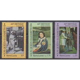 Timbres - Sierra Leone - 1986 - No 716/718 - Royauté - Principauté