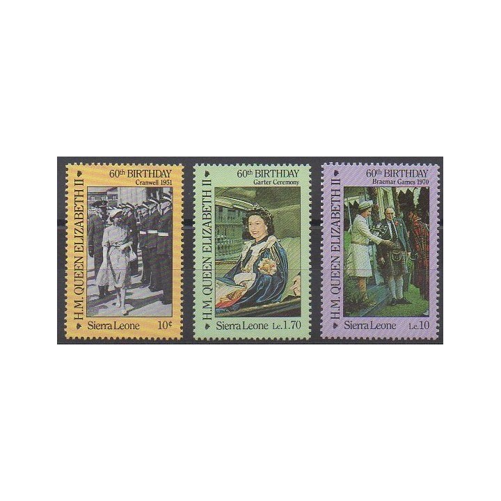 Timbres - Sierra Leone - 1986 - No 716/718 - Royauté - Principauté