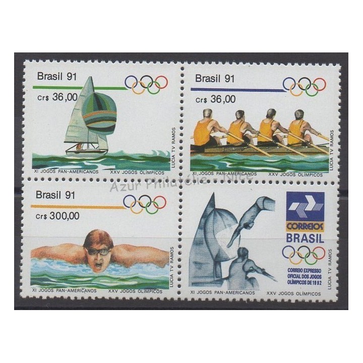 Timbres - Thème sports divers - Brésil - 1991 - No 2009/2011