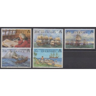 Timbres - Guernesey - 1990 - No 494/498 - Navigation