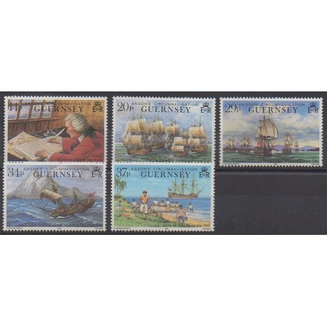 Guernsey - 1990 - Nb 494/498 - Boats
