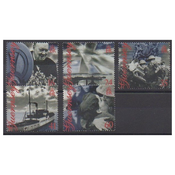 Stamps - Guernsey - 1995 - Nb 679/683 - Second World War