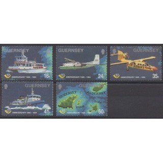 Timbres - Guernesey - 1994 - No 666/670 - Service postal