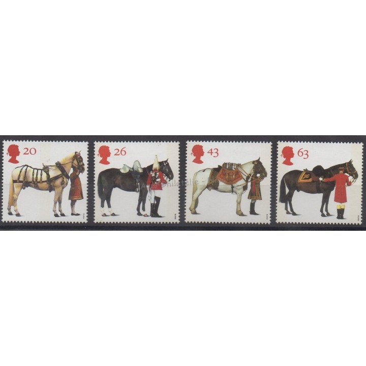 Timbres - Thème chevaux - Grande-Bretagne - 1997 - No 1972/1975