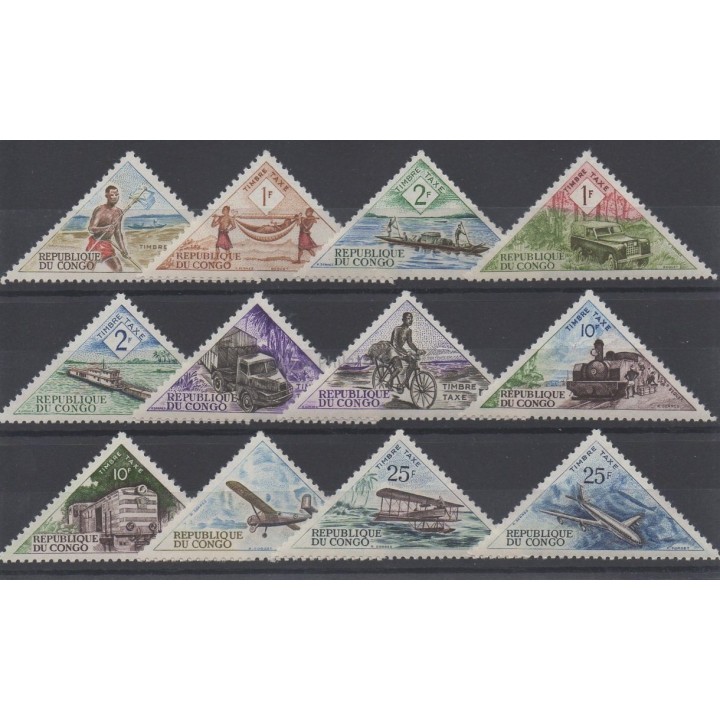 Timbres - Thème transports divers - Congo (République du) - 1961 - No T34/T45