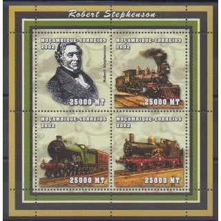 Stamps - Mozambique - 2002 - Nb 2076/2079 - Trains