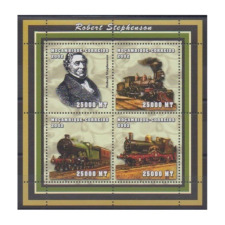 Timbres - Mozambique - 2002 - No 2076/2079 - Chemins de fer