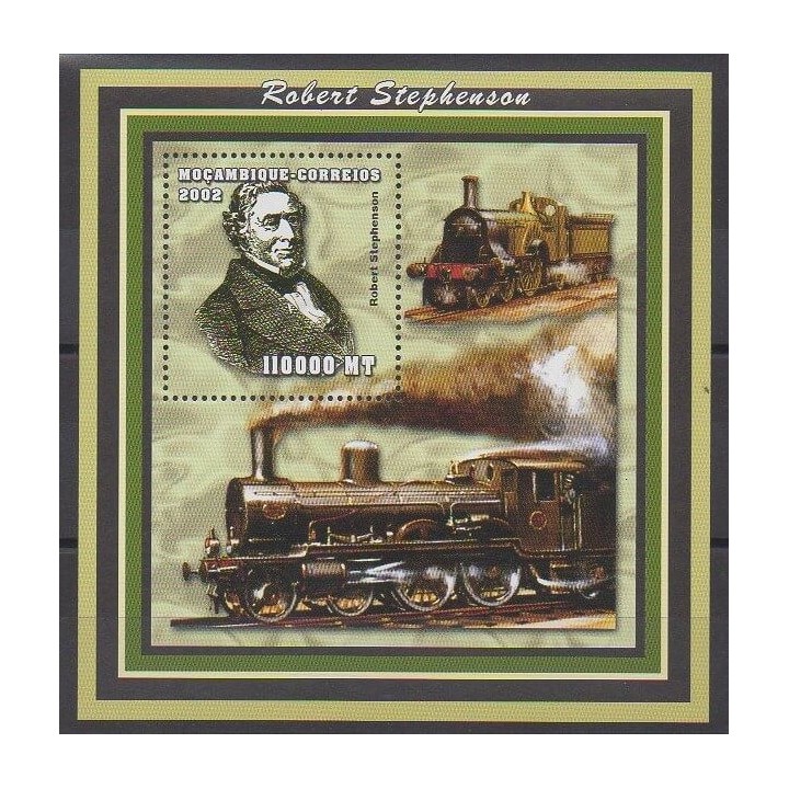 Stamps - Mozambique - 2002 - Nb BF121 - Trains