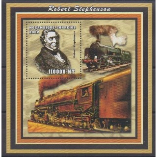 Stamps - Mozambique - 2002 - Nb BF122 - Trains