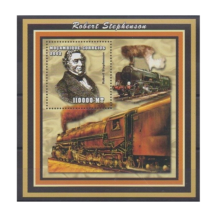 Timbres - Mozambique - 2002 - No BF122 - Chemins de fer