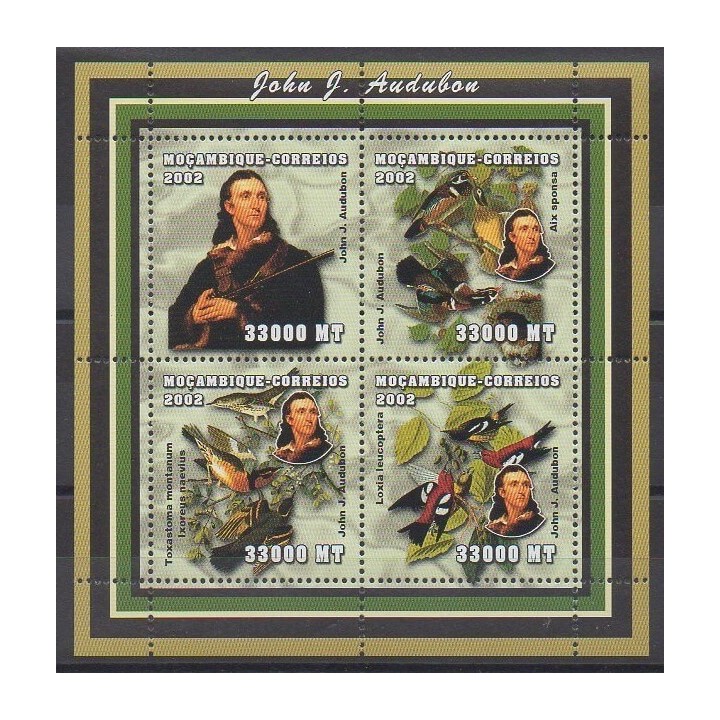 Timbres - Mozambique - 2002 - No 2038/2041 - Oiseaux - Peinture