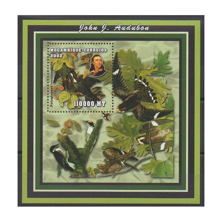Stamps - Mozambique - 2002 - Nb BF116 - Birds - Paintings