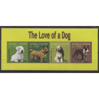 Timbres - Thème chiens et chats - Sierra Leone - 2004 - No 3897/3900