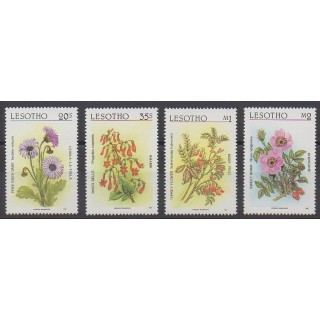 Timbres - Lesotho - 1987 - No 725/728 - Fleurs