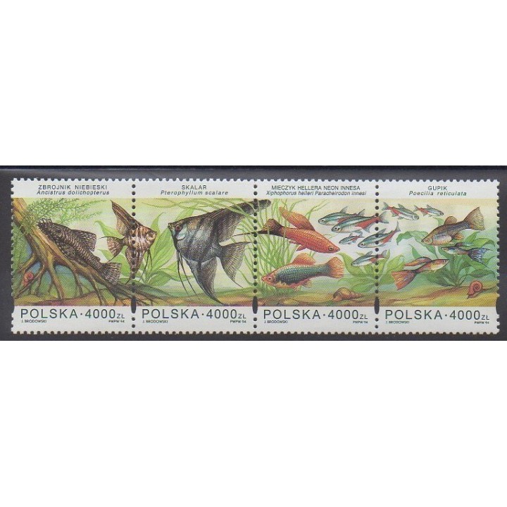 Timbres - Pologne - 1994 - No 3297/3300 - Animaux marins