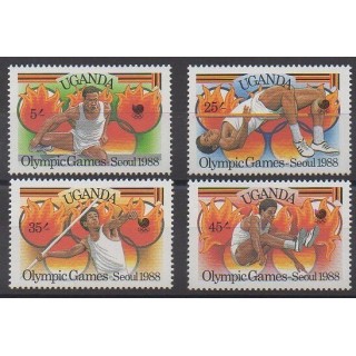 Stamps - Uganda - 1988 - Nb 502/505 - Summer Olympics