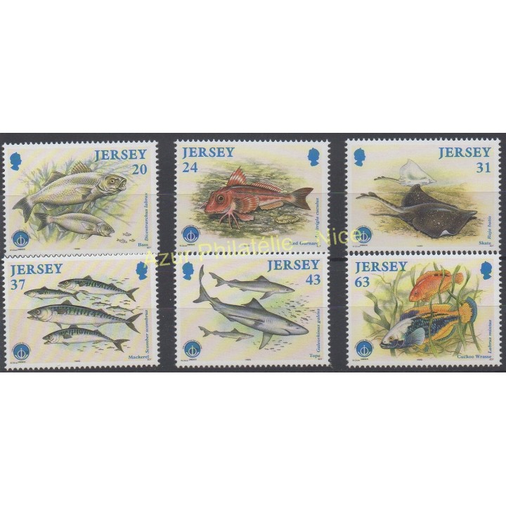 Stamps - Theme fishes - Jersey - 1998 - Nb 844/849