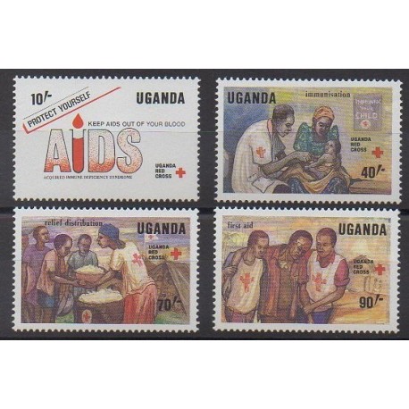Ouganda - 1988 - No 514/517 - Santé ou Croix-Rouge